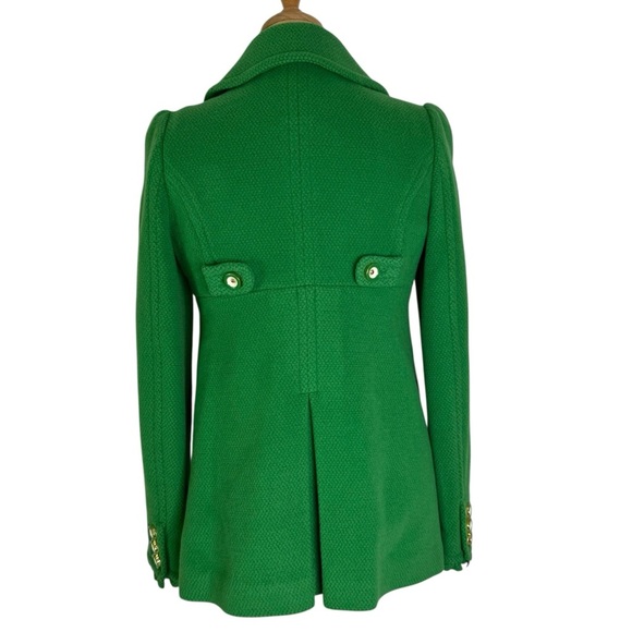 Juicy Couture Wool Textured Essex Double Breasted Pea Coat Kelly Green Size S - Picture 7 of 15